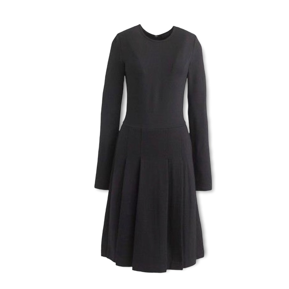 J Crew pleated ponte dress women's size 6 black - Picture 2 of 8